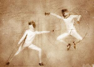 Illustration Fencing Sport Art, Justyna Jaszke