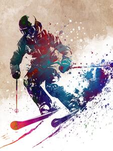 Illustration Sport Skiing art, Justyna Jaszke