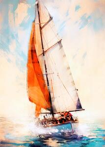 Illustration Yacht racing sport, Justyna Jaszke