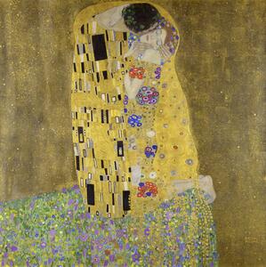 Gustav Klimt - Bildreproduktion Poljub, (40 x 40 cm)