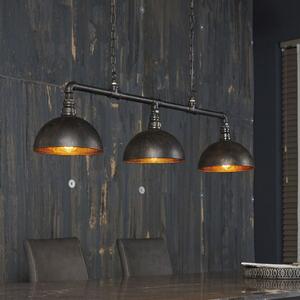 FURBO taklampa, w. 3 lampsk&aumlrmar - svart metall