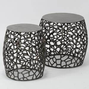 FURBO soffbordsset - svart nickel, runt