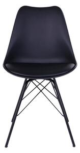 HOUSE NORDIC Oslo matbordsstol - svart konstläder och plast med svarta stålben