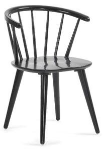 LAFORMA Krise matbordsstol - svart gummiträ, med armstöd