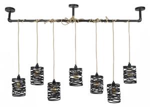 FURBO taklampa, w. 7 sk&aumlrmar - gr&aring metall
