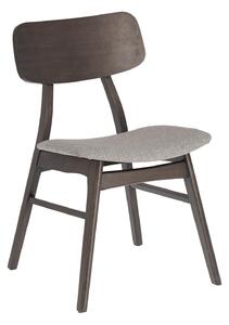 LAFORMA Selia matbordsstol - ljusgrått tyg, mörkbrunt askfanér och gummiträ