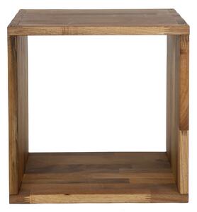 NOCNOI Puzzle fyrkantig bokhylla, med 1 fack - massivt oljat valnötsträ, för vägg/golv