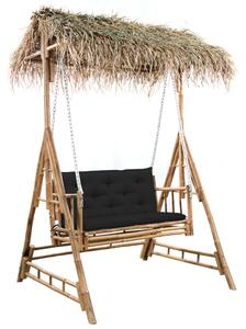 2-sits hammock med palmblad och dyna bambu 202 cm