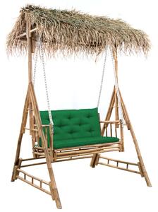 2-sits hammock med palmblad och dynor bambu 202 cm