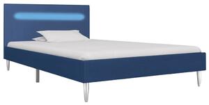 Sängram med LED blå tyg 90x200 cm
