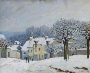 Bildreproduktion The Place du Chenil at Marly-le-Roi, Snow, 1876, Alfred Sisley