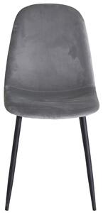 VENTURE DESIGN Polar matbordsstol - grå velour och svart metall