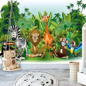 ARTGEIST Fototapet - Jungle Animals, animerat djungeldjur