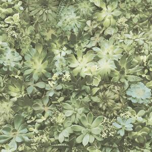 Noordwand Tapet Evergreen Succulent grön och beige