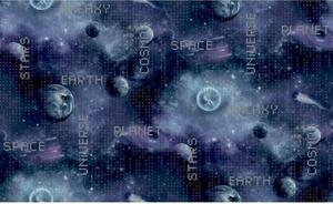 Noordwand Tapet Good Vibes Galaxy Planets and Text svart och lila
