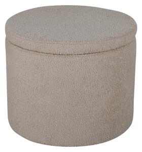 VENTURE DESIGN Dunken-puff, med f&oumlrvaring, cylinder - beige teddytyg polyester