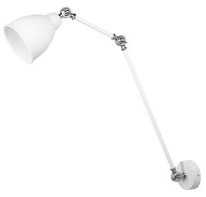 Vägglampa Vit med Silver Metall Lång Svängarm Läslampa Modern Design Beliani