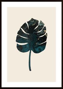 Monstera Marble Green Poster