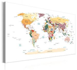 Canvas Tavla - World Map: Travel Around the World - 60x40