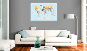 Canvas Tavla - World Map: Travel with Me - 60x40