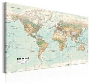 Canvas Tavla - World Map: Beautiful World - 90x60