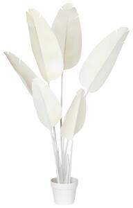 Konstgjord Bananplanta Vit Kruka 123 cm Plastväxt Dekorativ Accessoar För Inomhusbruk Modern Inredning Beliani