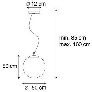 Skandinavisk hängande lampa opalglas 50 cm - Ball 50