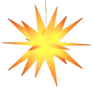Stjärna med LED-belysning vikbar gul 100 cm