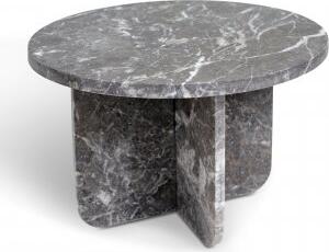 Level lampbord i grå marmor Ø50 cm