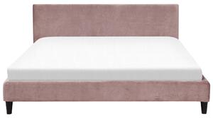 Överdrag för säng Rosa Sammet 180 x 200 cm Avtagbar Tvättbar Beliani