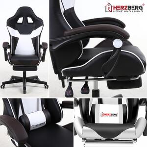 Herzberg HG-8082: Trefärgad spel- och kontorsstol med T-formad Accent Blue