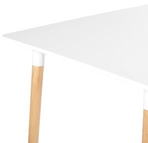 Matbord Vit Bordsben i Bokträ 120 x 80 cm Rektangulär Skandinavisk Stil Matsal Kök Beliani