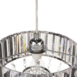 Hängande Lampa Transparent Metall Akryl Glas 83 cm Dekorativ Kristallkrona Glans Finish Glamorös Beliani