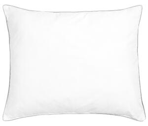 Kudde Vit Bomull Japara Polyester 50 x 60 cm Silverbård Ergonomisk Sängkudde Beliani