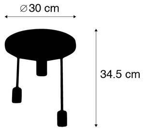 Modern taklampa svart 3 lampor - Facil