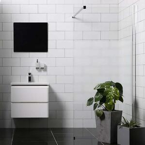 Mangsidig Duschvagg Rak Vagg Delvis Frostat Glas 700 - Silver
