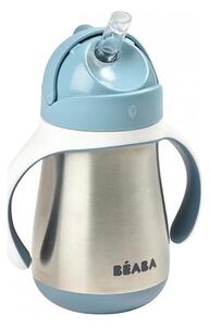 Beaba - Thermo-insulated mug med en straw 250 ml blå