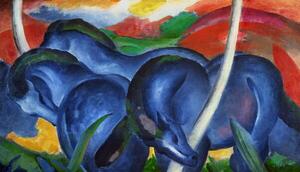 Marc, Franz - Konsttryck Big blue horses, (40 x 22.5 cm)