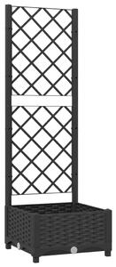 Odlingslåda med spaljé svart 40x40x121,5 cm PP
