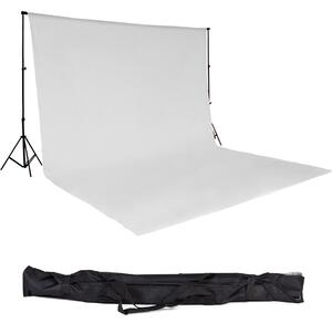 TecTake GmbH 400780 fotobakgrund / backdrop set 3x6m med väska - vit