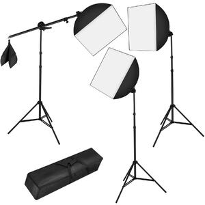 TecTake GmbH 400894 3 studiolampor med softbox, stativ och väska - svart