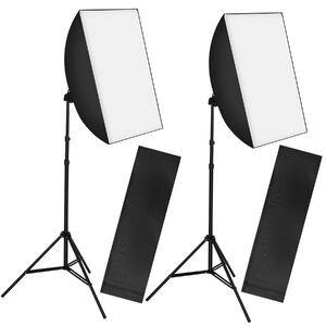 TecTake GmbH 403354 set med 2 studiolampor med softbox, stativ och väska - svart