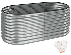 TecTake GmbH 405631 odlingslåda flormma i galvaniserat stål 1257 l, 200x100x80cm - silver