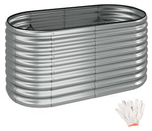 TecTake GmbH 405629 odlingslåda flormma i galvaniserat stål 804 l, 160x80x80cm - silver