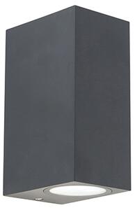 Modern vägglampa mörkgrå 2-ljus IP44 - Baleno