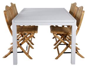 CANE MARBELLA Matbord 160/240x100 cm + 4 stolar | Utemöbler