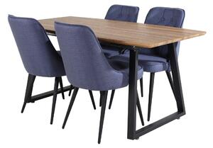 VELVET INCA Matbord 160/200x85 + 4 stolar