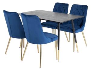 VELVET DIPP Matbord 120x85 + 4 stolar