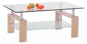 Soffbord 55x110 cm genomskinlig/ek sonoma