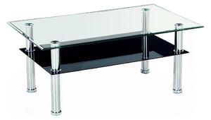 Soffbord YOLANDA 50x103 cm genomskinlig/krom